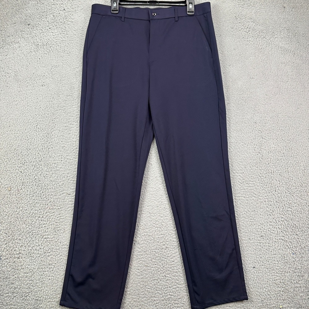 Timeless Flex Pants Dress Mens 34X30 Blue Stretch Flat Front Straight Leg NEW